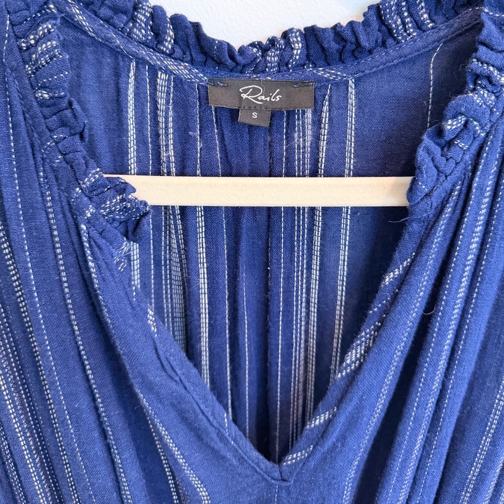 Rails Loulou Linen-Blend Maxi Dress in Blue, Size Small - Picture 7 of 12